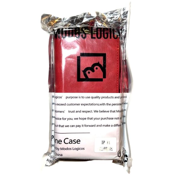 Wallet Phone Case iPhone 11 Pro Max Modos Logicos Case Wrist Strap Red Leather - Picture 10 of 16